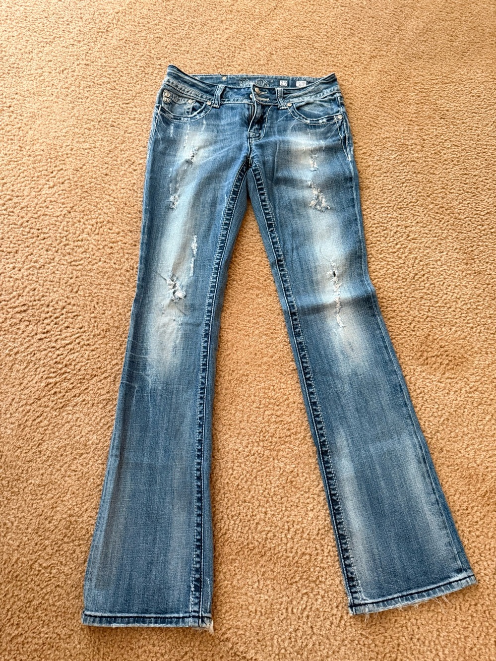 Miss Me Medium Blue Distressed Bootcut Jeans